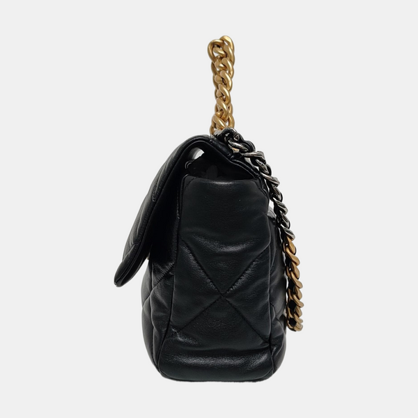 CHANEL 19 Large Quilted Lambskin Black