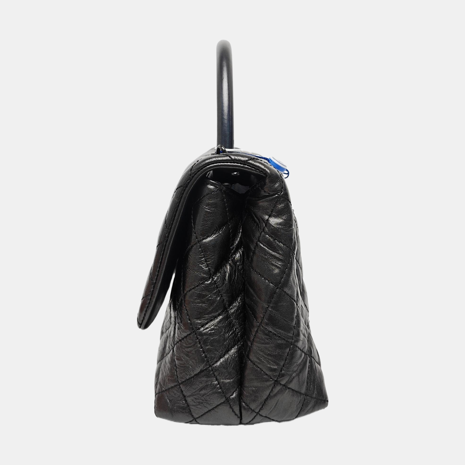 COCO HANDLE Medium Quilted Calfskin Gray