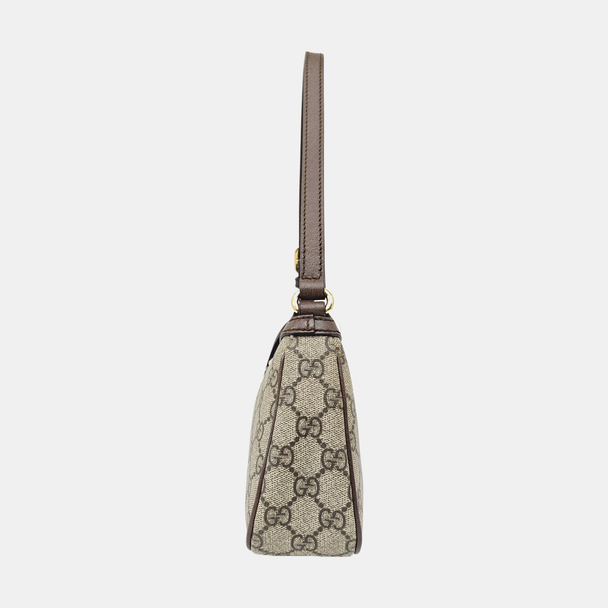 Ophidia Small Monogram Coated Canvas Brown