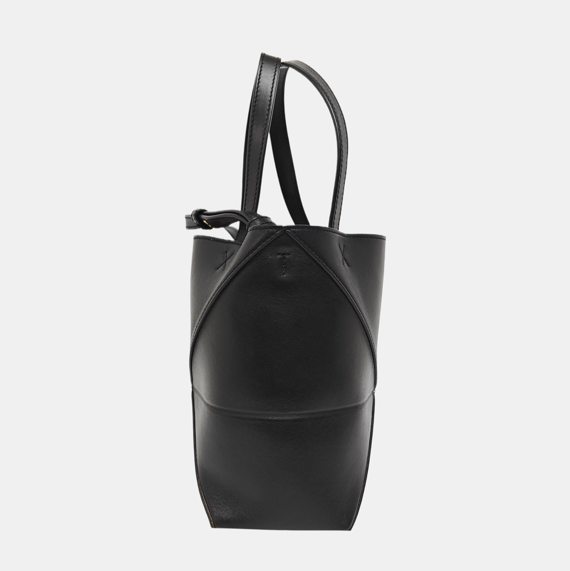 Puzzle Fold Mini Quilted Calfskin Black