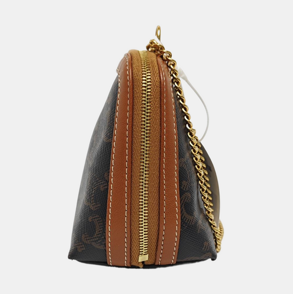 Authenticated pre-owned  TRIOMPHE CANVAS Mini Coated Canvas Brown - Shoulder Bag at Looply