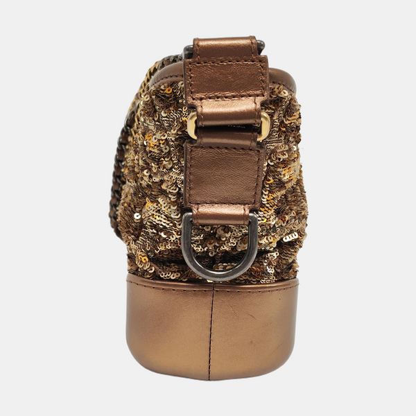Authenticated pre-owned  GABRIELLE Small Sequins Brown - Shoulder Bag at Looply