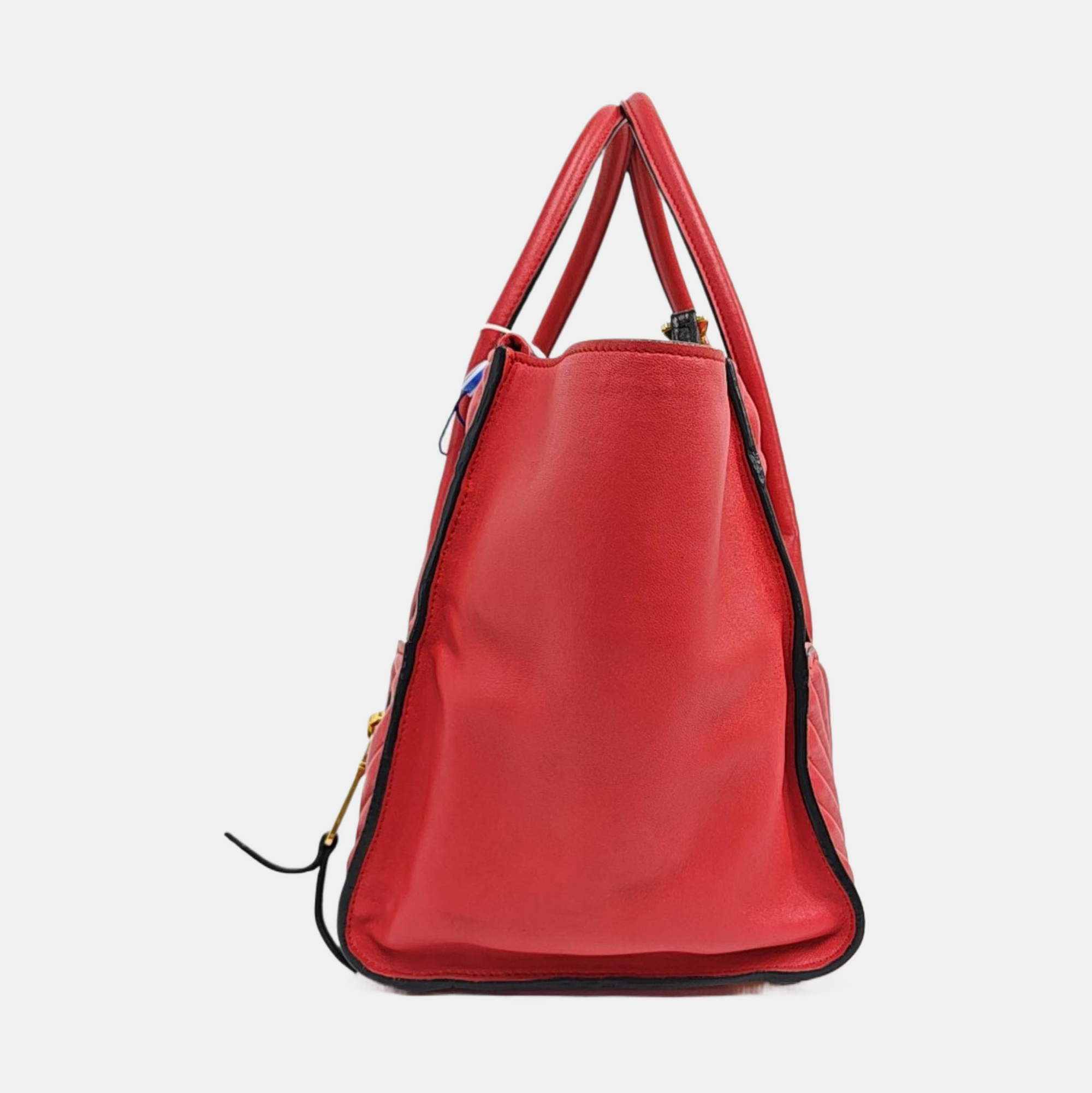 Quilted Lambskin Tote Bag Red