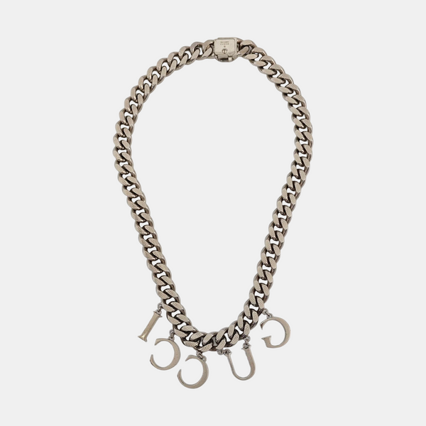 Interlocking G Metal Silver Necklace