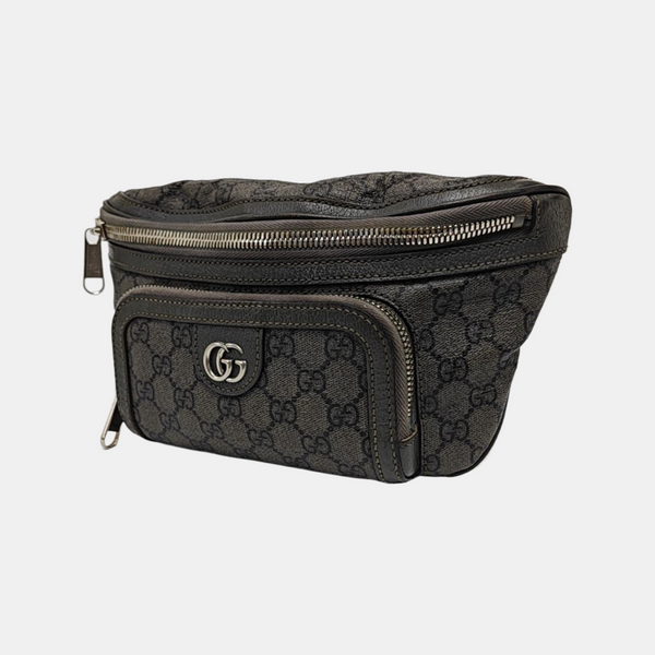 Ophidia Small Monogram Coated Canvas Gray