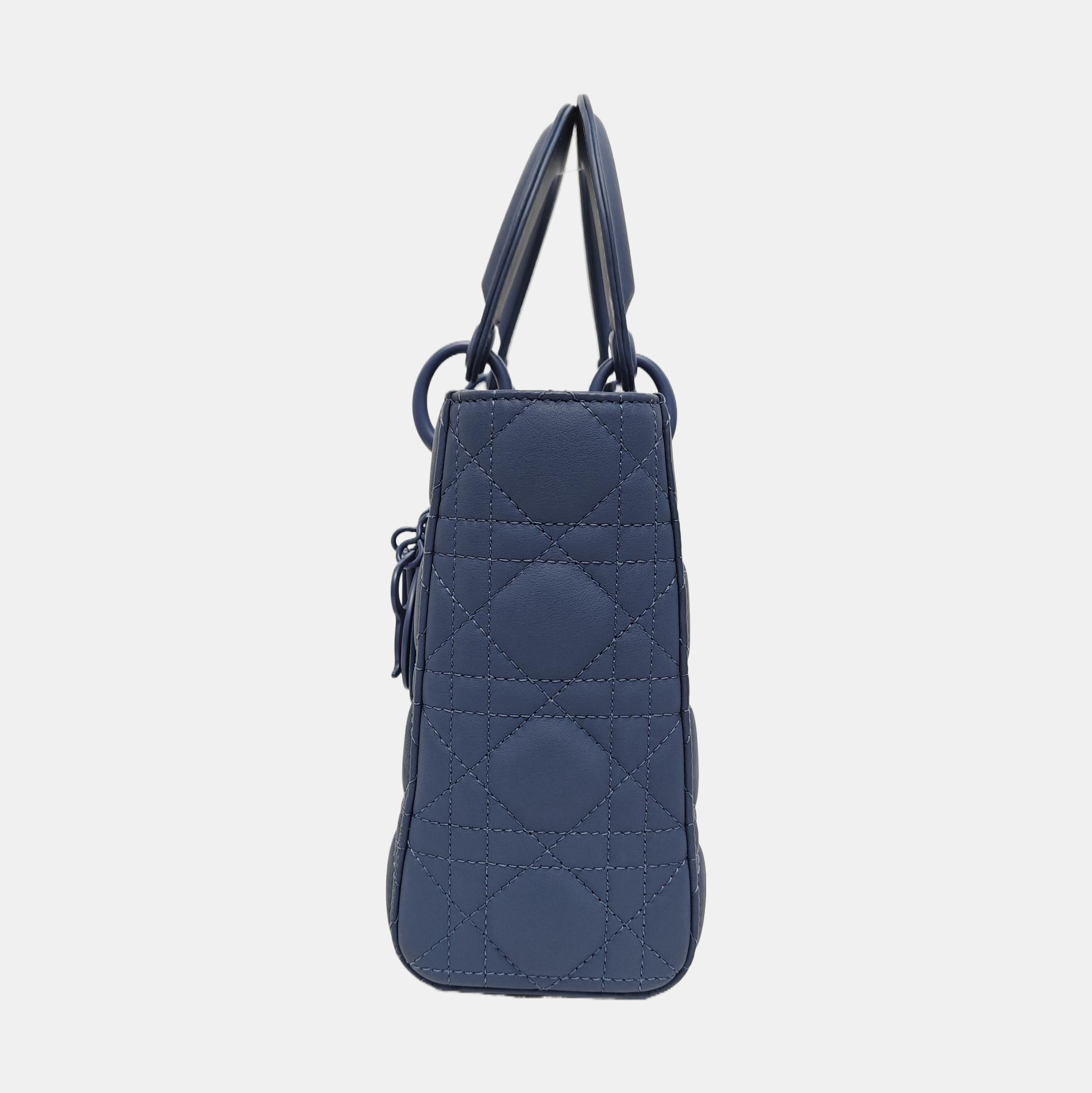 Lady Dior Small Cannage Lambskin Blue