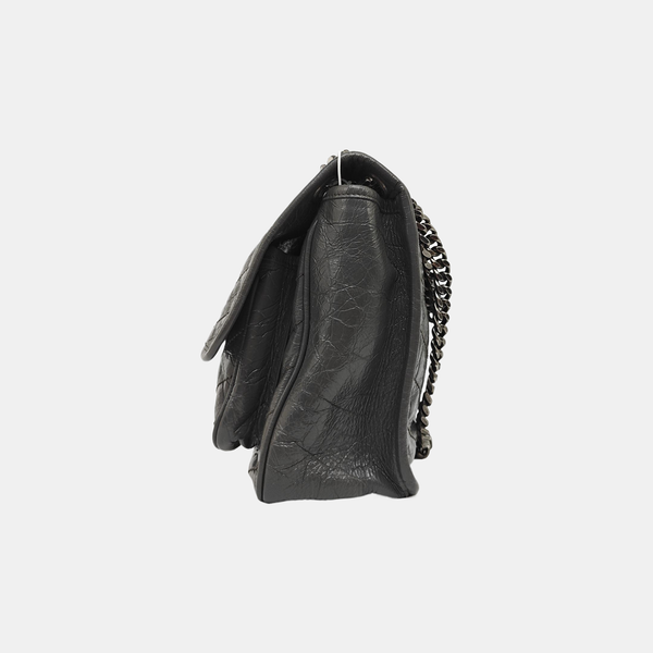 NIKI Medium Chevron Calfskin Gray