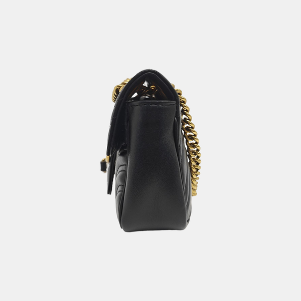 GG Marmont Small Quilted Calfskin Black