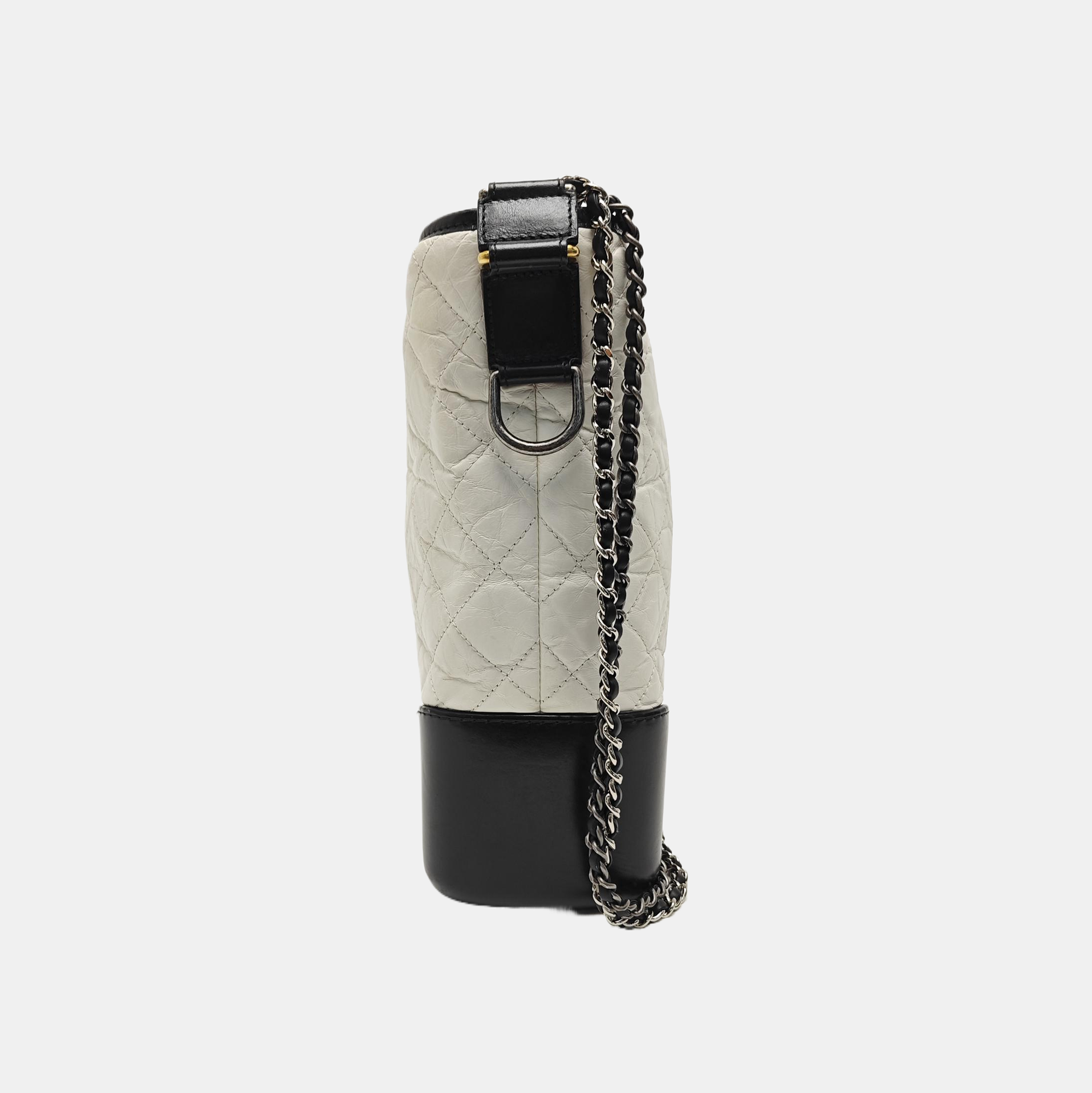 GABRIELLE Large Quilted Calfskin White