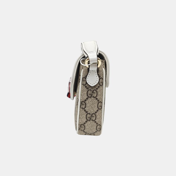 Ophidia Small Monogram Coated Canvas Beige