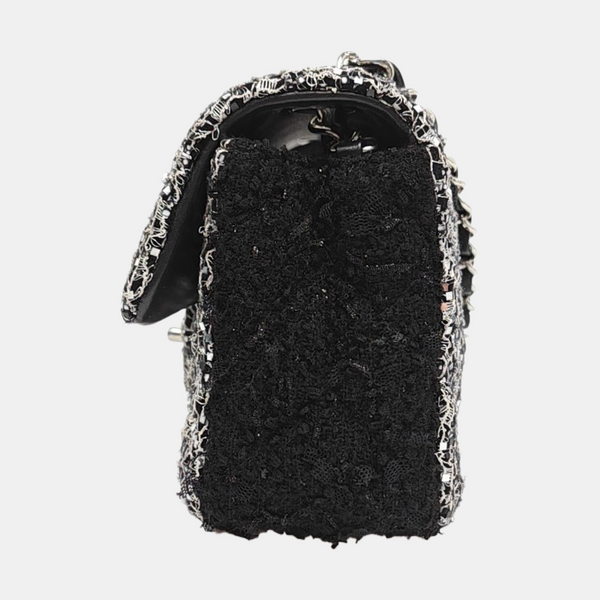 CLASSIC FLAP Mini Quilted Fabric Black
