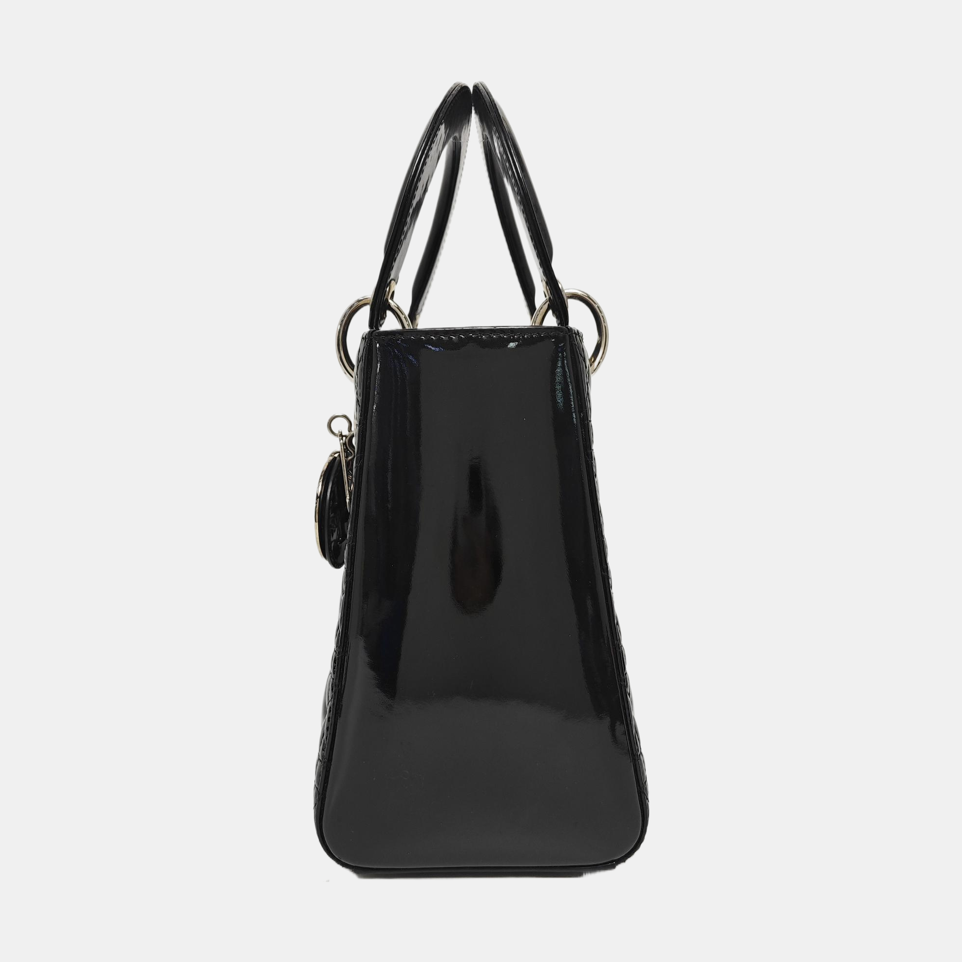 Lady Dior Medium Cannage Patent Leather Black
