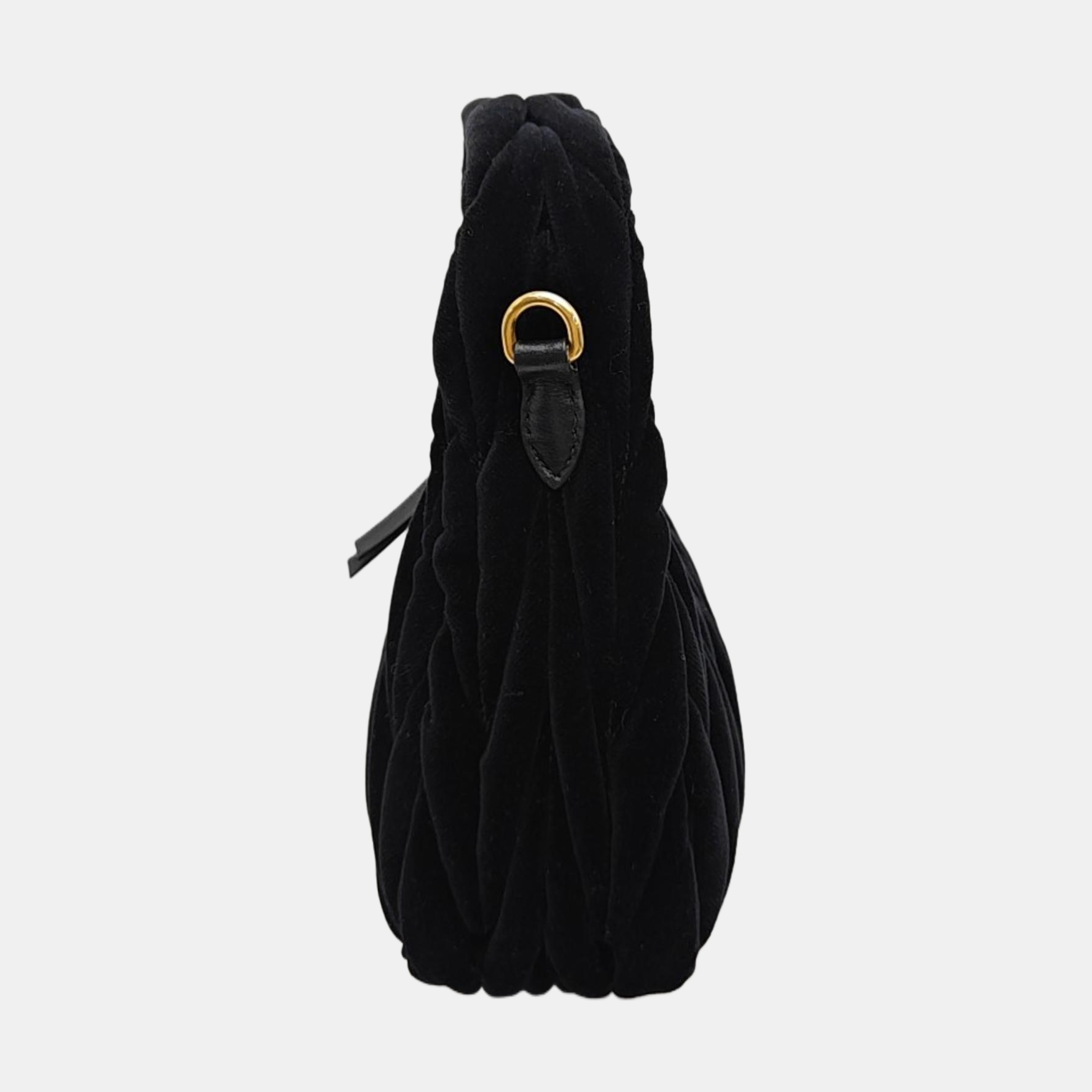 Wander Matelassé Small Quilted Velvet Black
