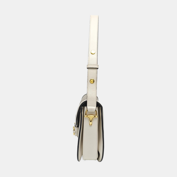 Horsebit 1955 Small Monogram Coated Canvas Beige