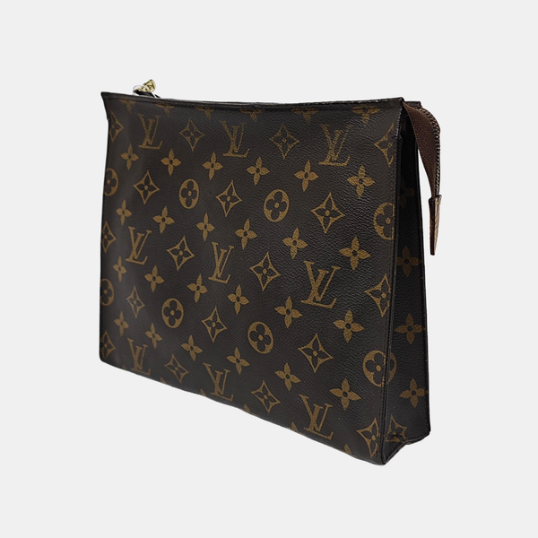 TOILET POCKET 26 Monogram Coated Canvas Brown