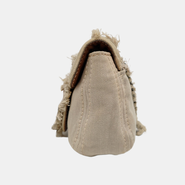 Denim Shoulder Bag Beige