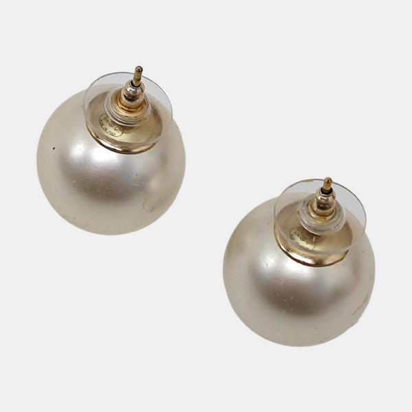 Metal White Stud Earrings