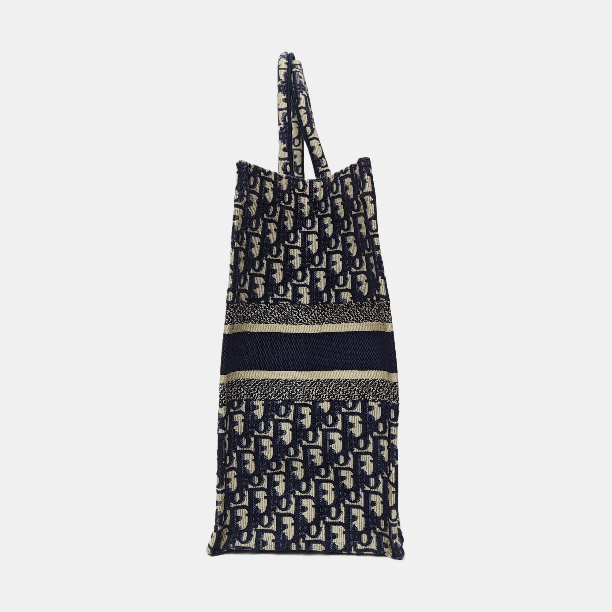 Book Tote Large Oblique Canvas Blue