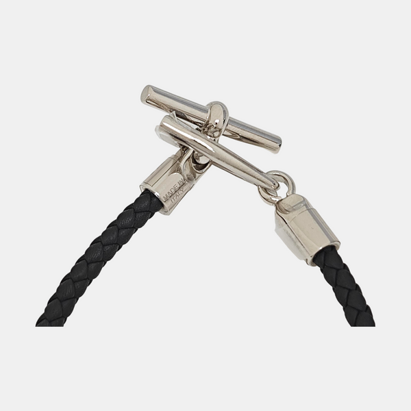 Jumbo Hook Leather Black Bracelet