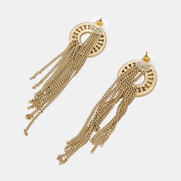 CC Logo Metal Gold Earrings