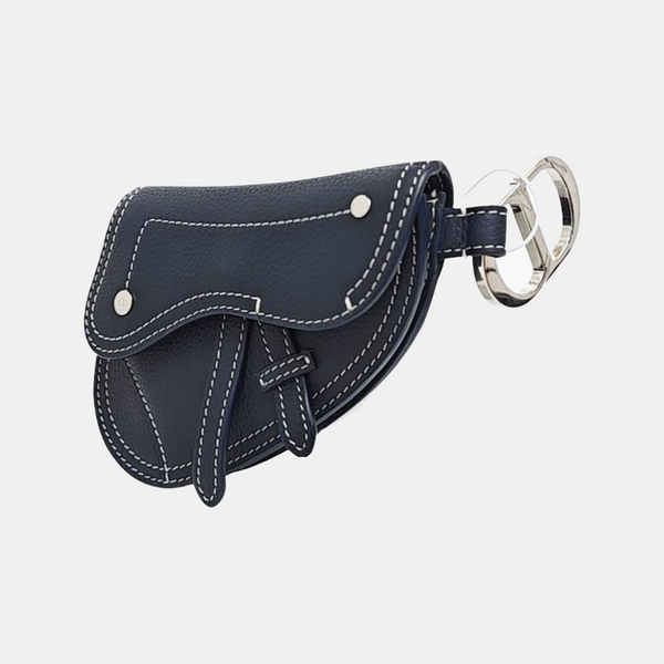 Saddle Mini Calfskin Blue Card Holder