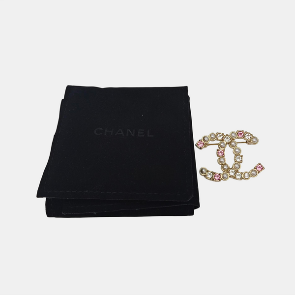CC Logo Metal Multicolor Brooch