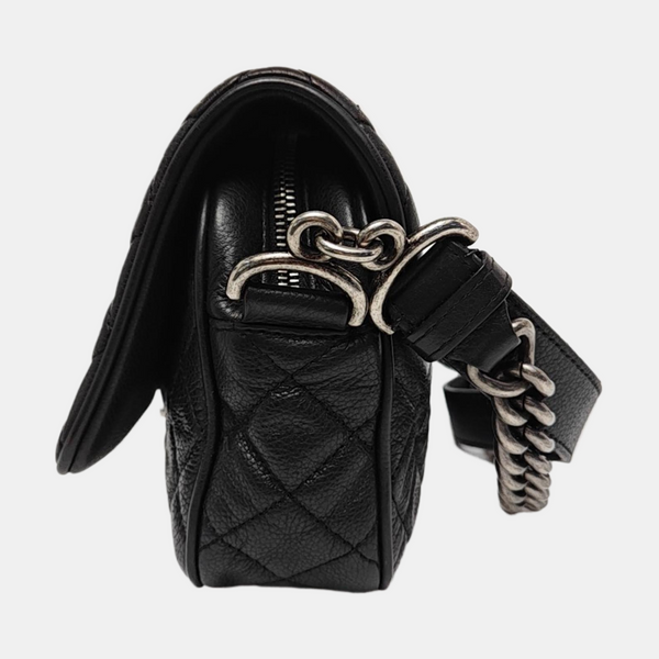 Small Quilted Grained Calfskin Black