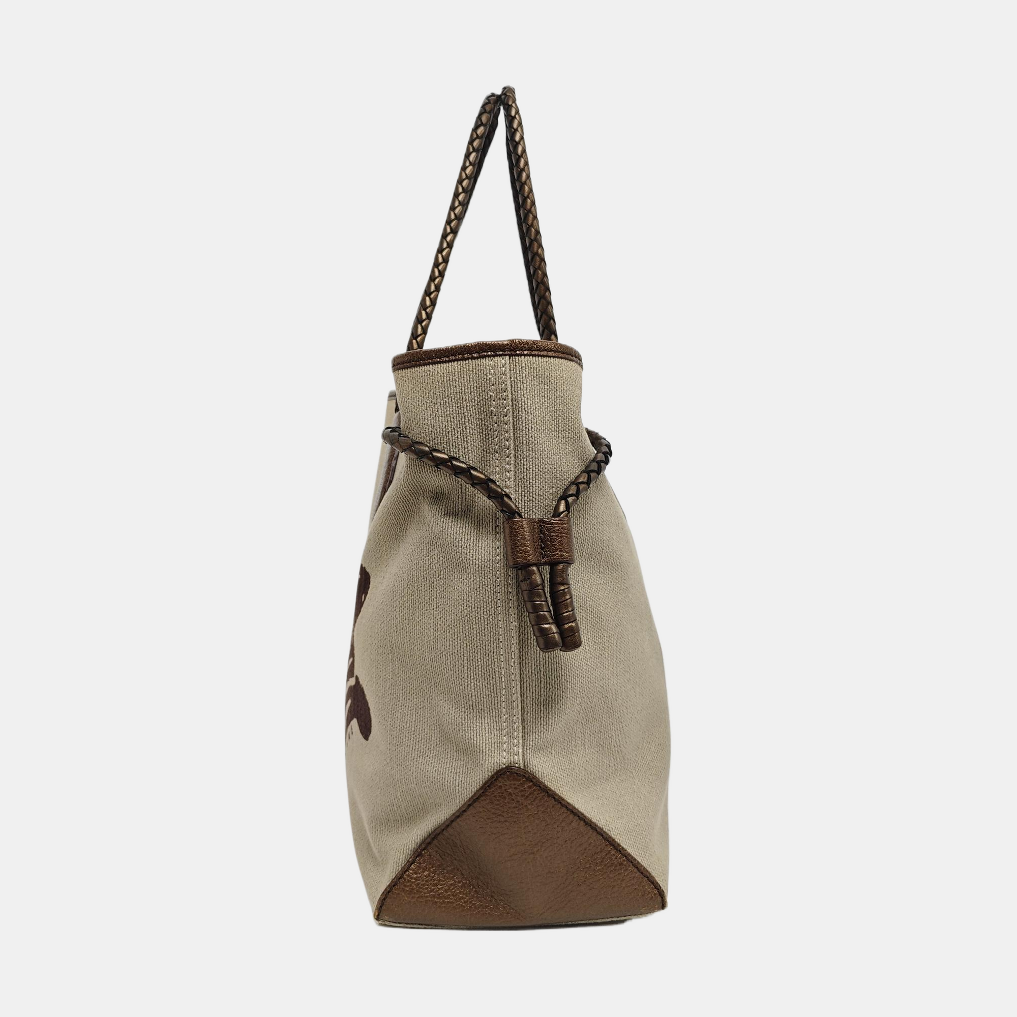 Canvas Top Handle Bag Beige