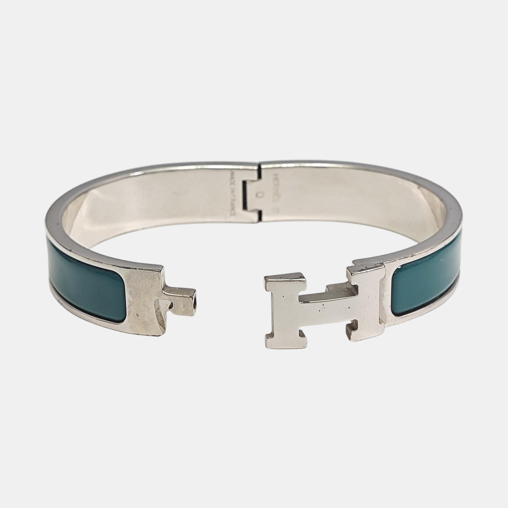 Clic H Metal Green Bangle