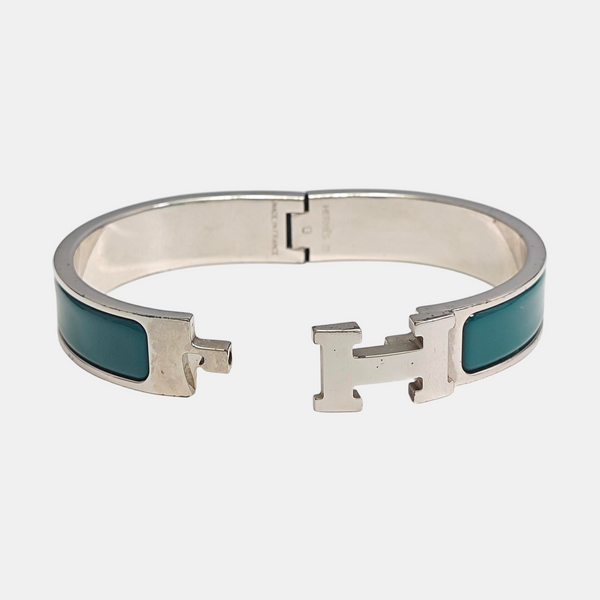 Clic H Metal Green Bangle