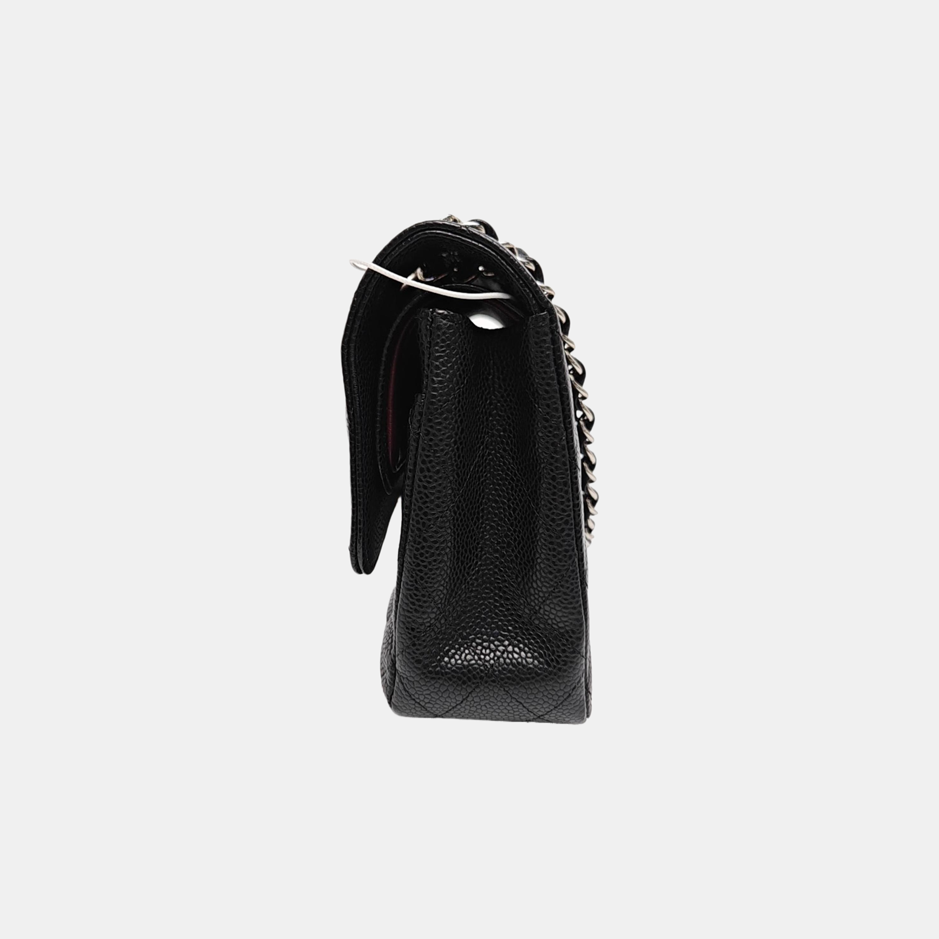 CLASSIC FLAP Small Quilted Grained Calfskin Black