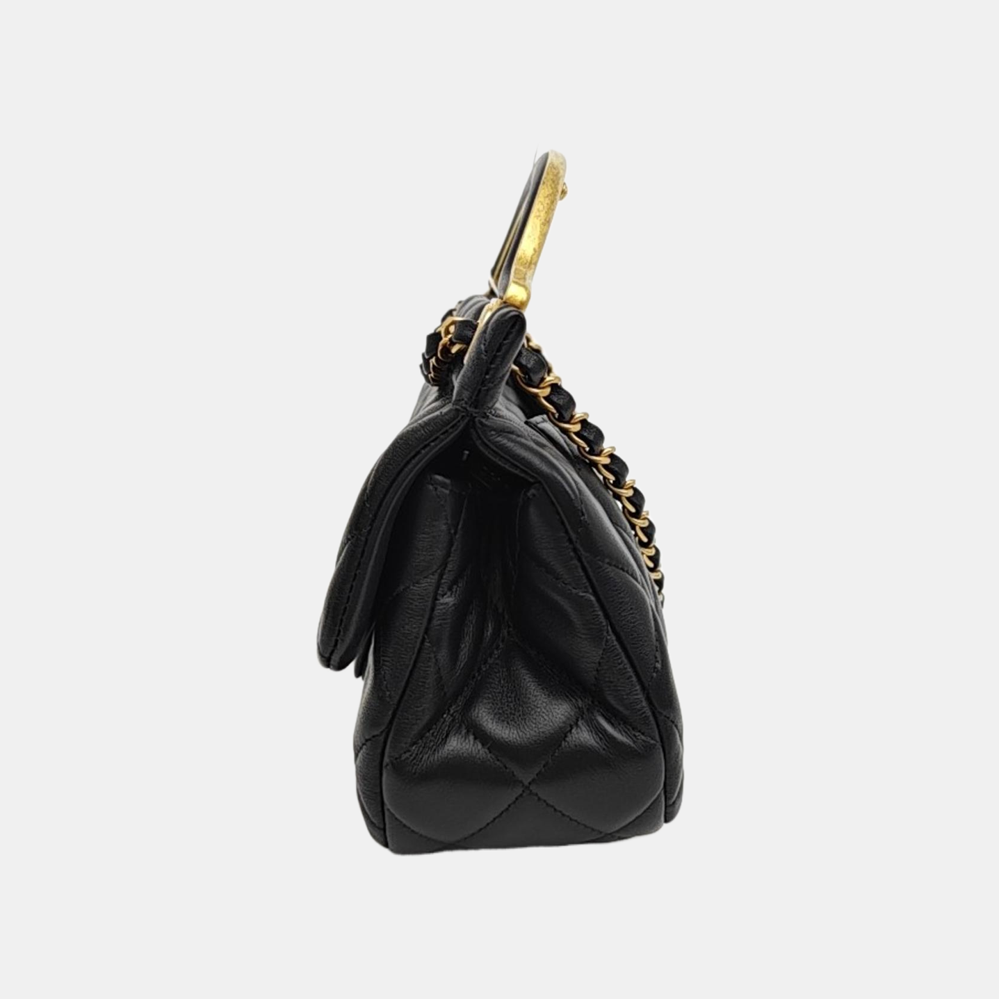 Quilted Calfskin Shoulder Bag Black