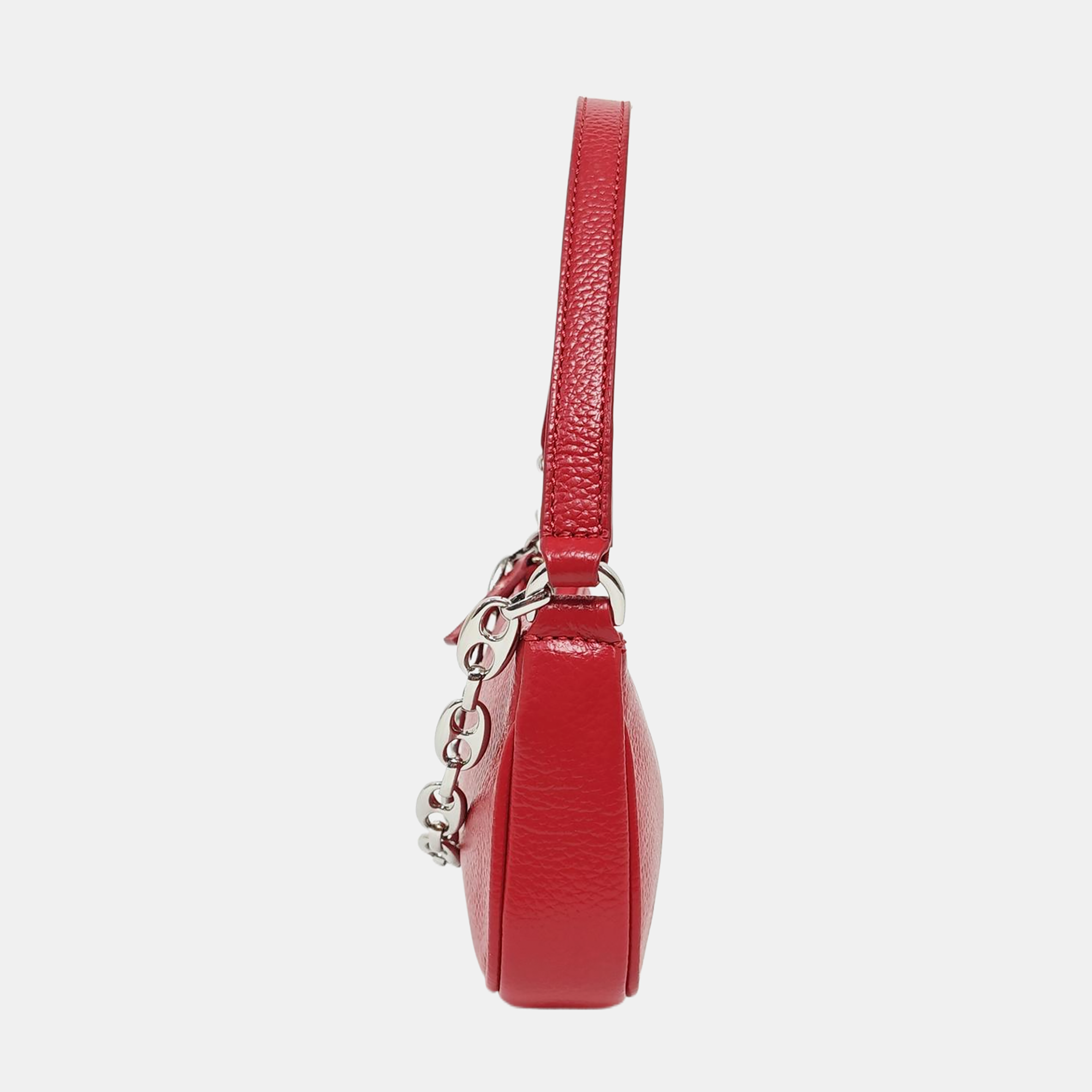 Leather Top Handle Bag Red
