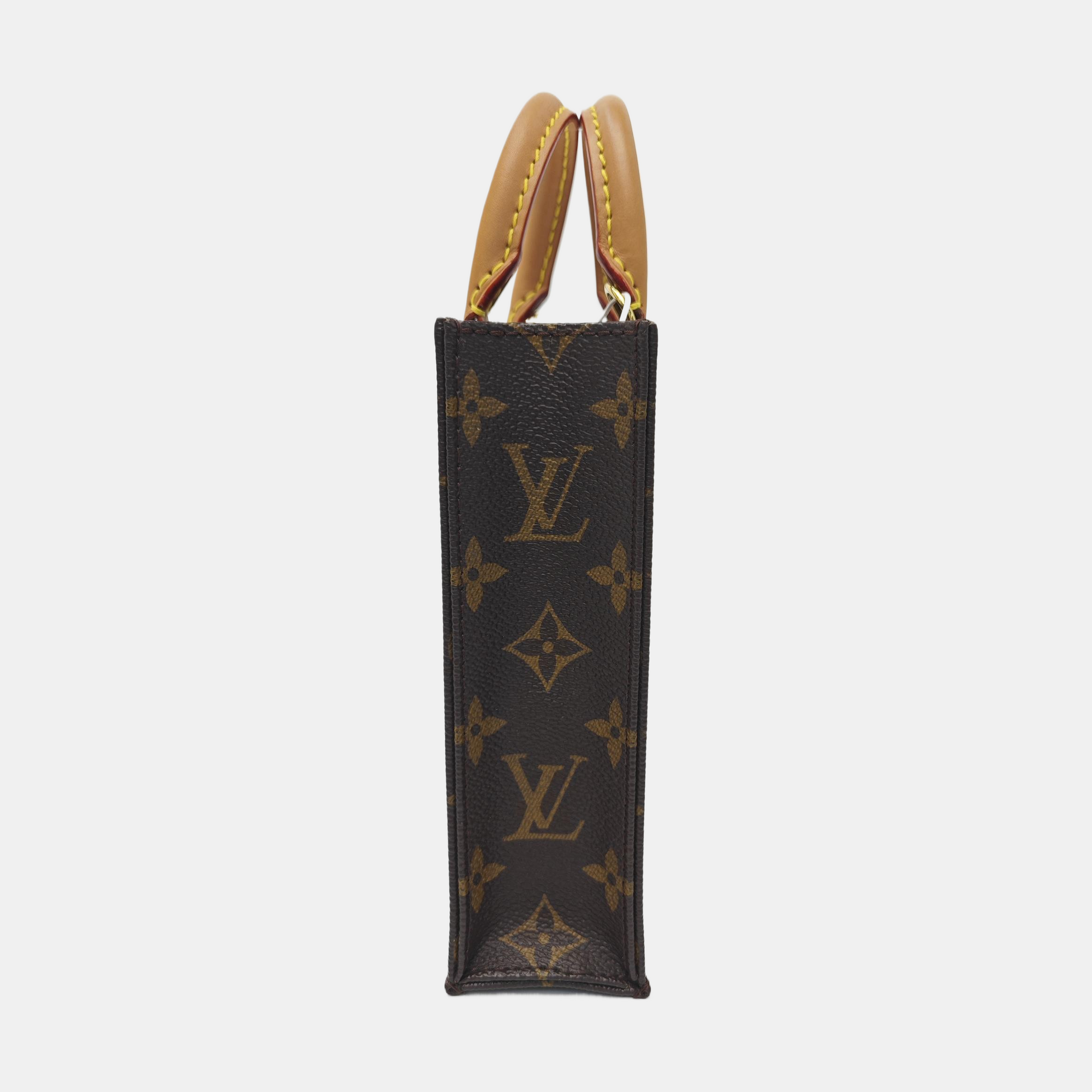 SAC PLAT Mini Monogram Coated Canvas Brown