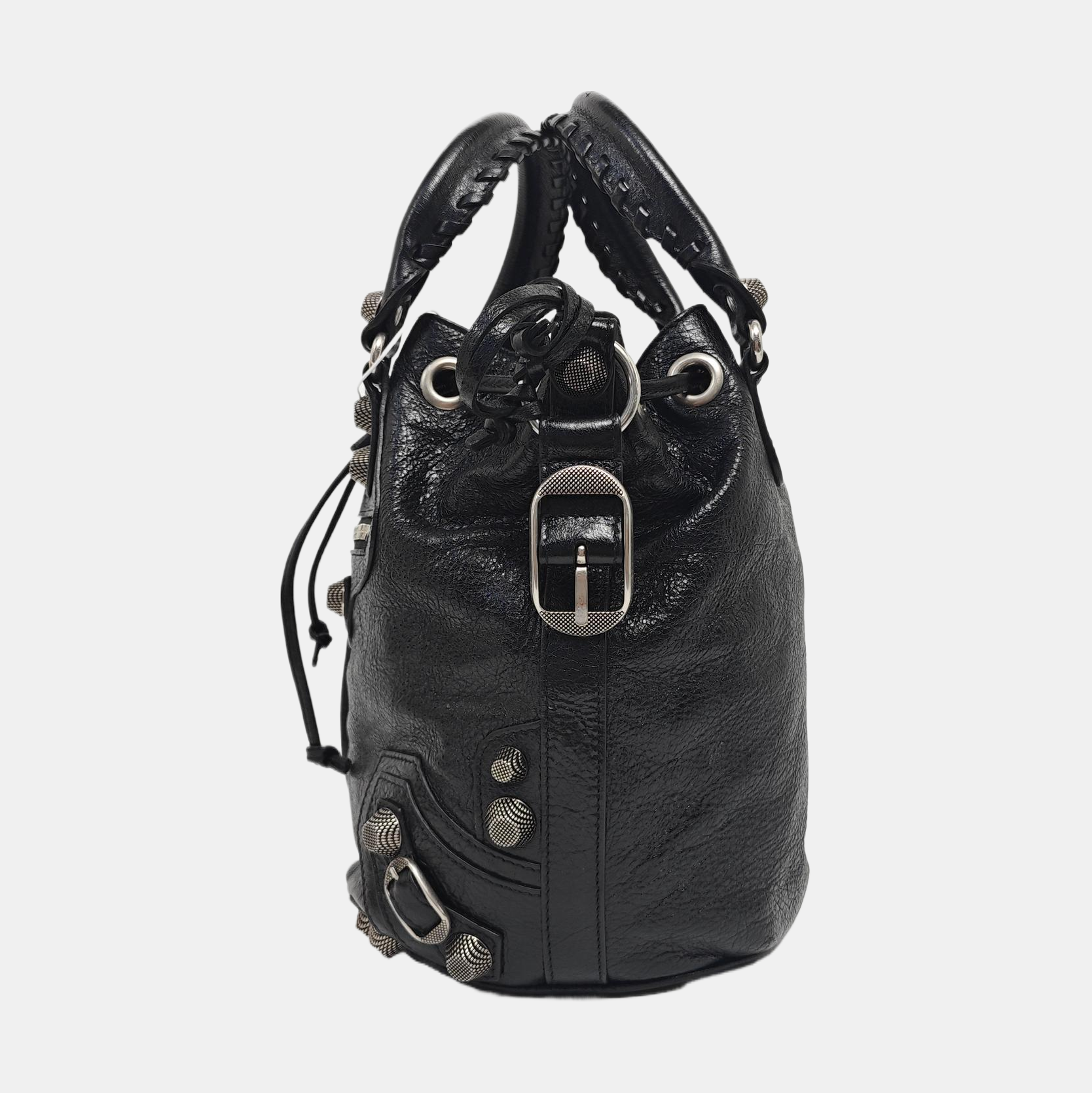Pompon Bag Calfskin Black
