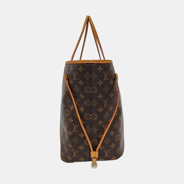 Authenticated pre-owned  NEVERFULL GM Monogram Coated Canvas Brown - Tote Bag at Looply