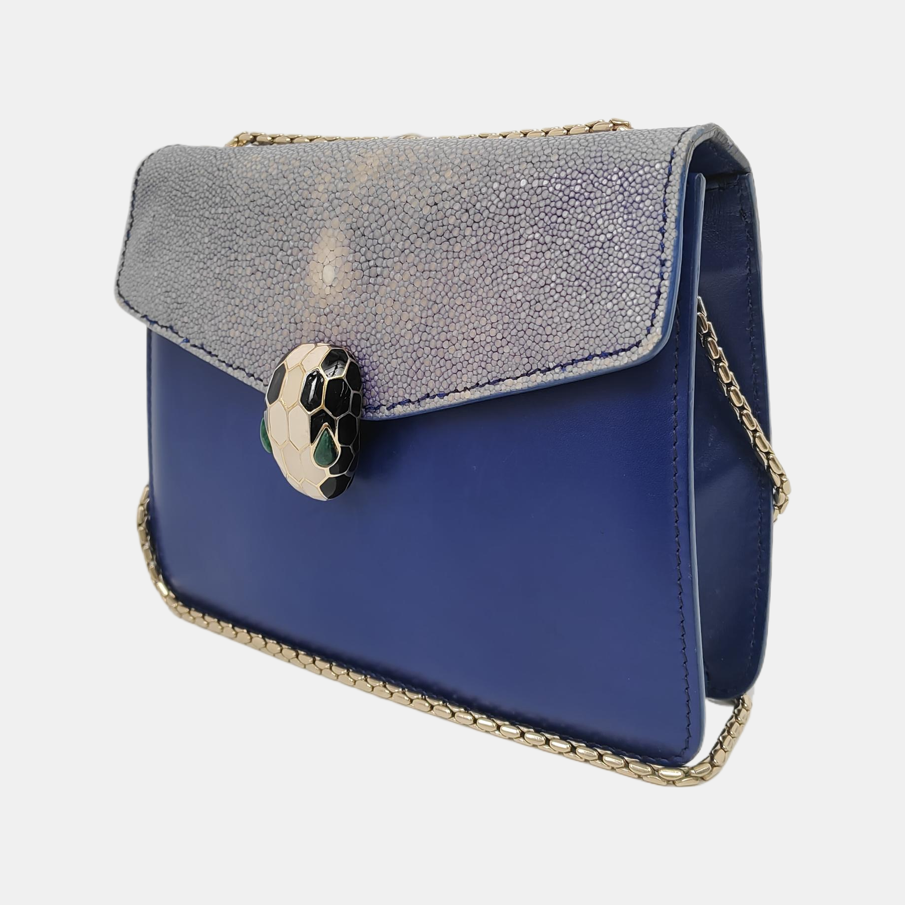 SERPENTI FOREVER Small Stingray Leather Blue