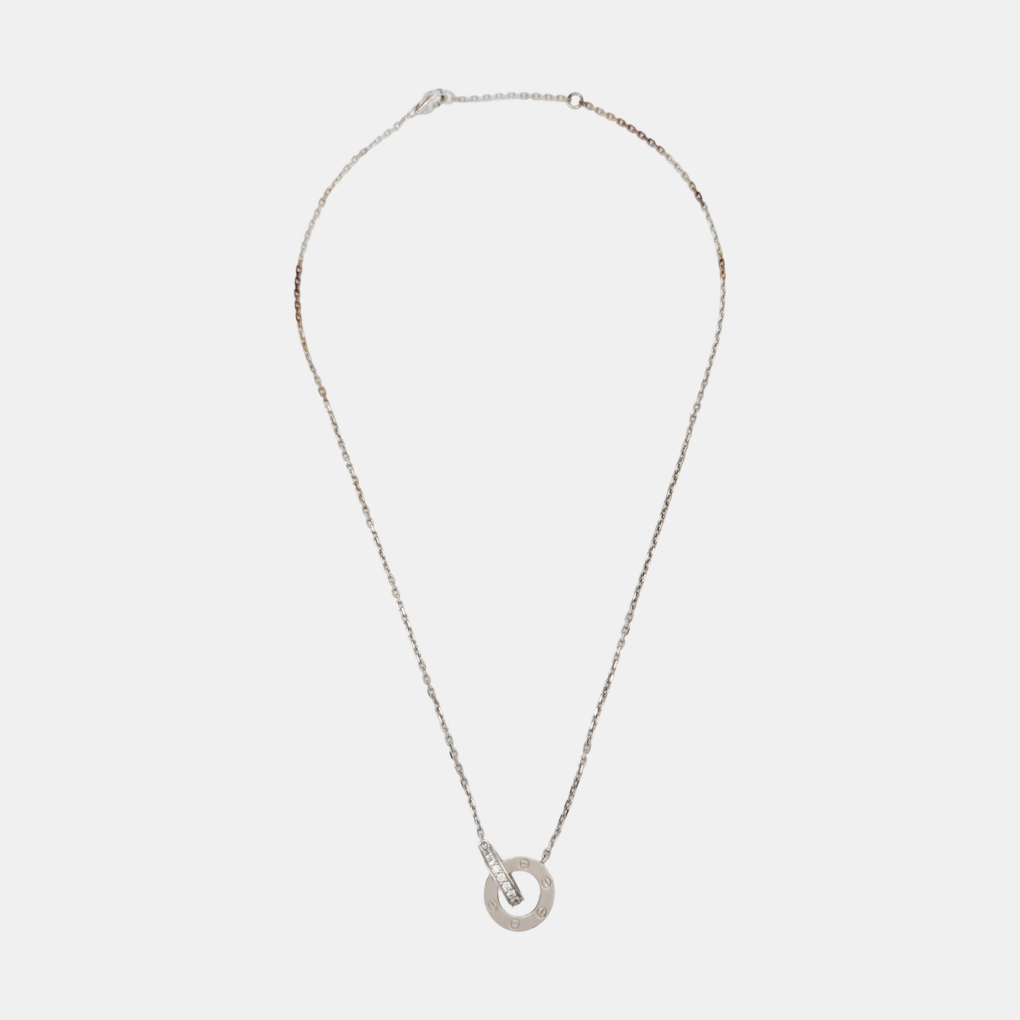 LOVE 18k White Gold Silver Necklace