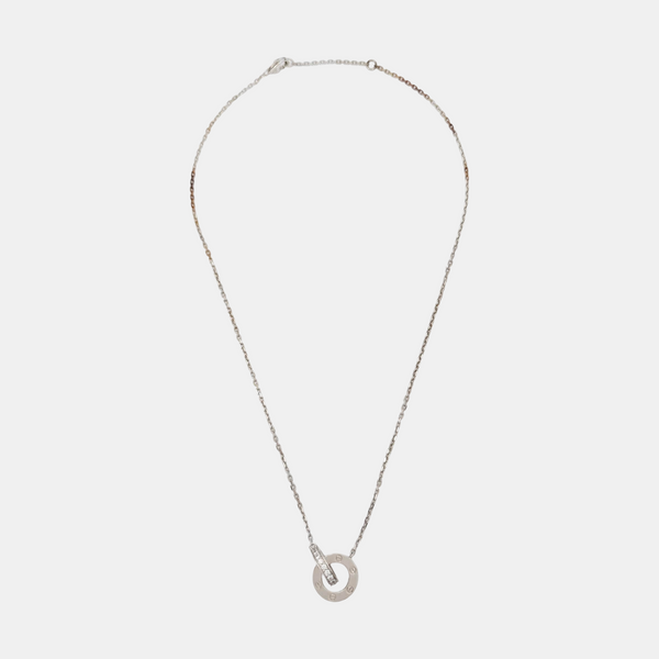 LOVE 18k White Gold Silver Necklace
