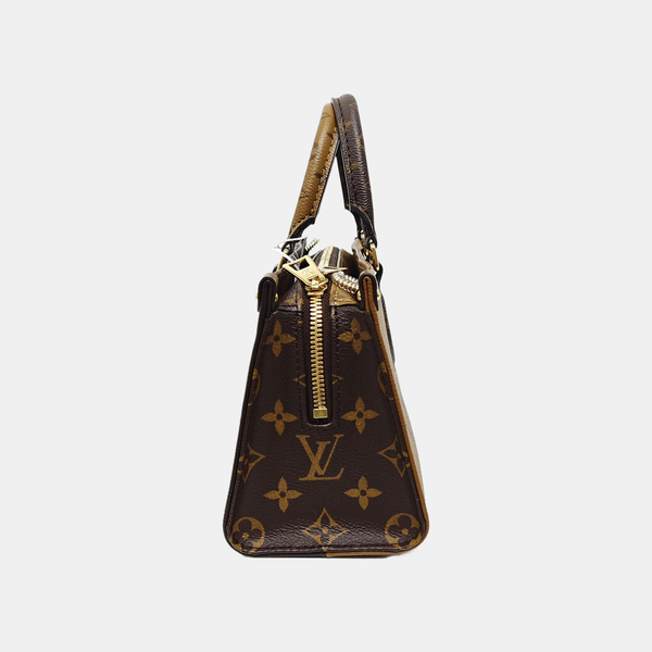 ONTHEGO EAST WEST PM Monogram Coated Canvas Brown
