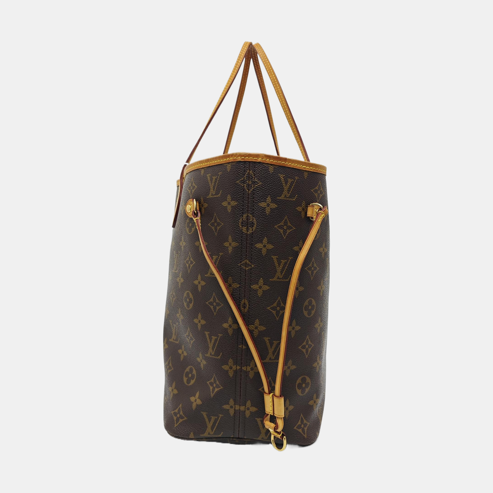 NEVERFULL MM Monogram Coated Canvas Brown