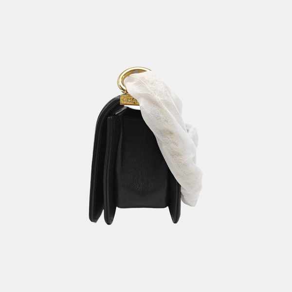 BOY CHANEL Small Chevron Calfskin Black