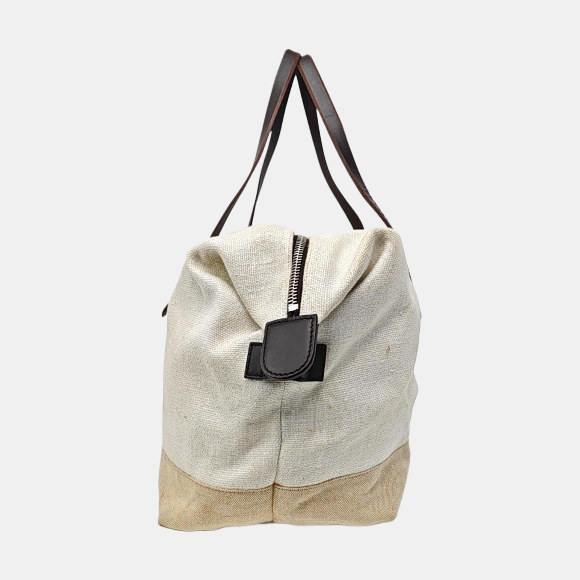 Linen Top Handle Bag Multicolor