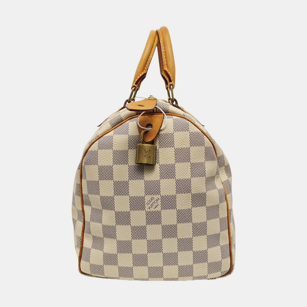 SPEEDY 30 Damier Azur Coated Canvas White