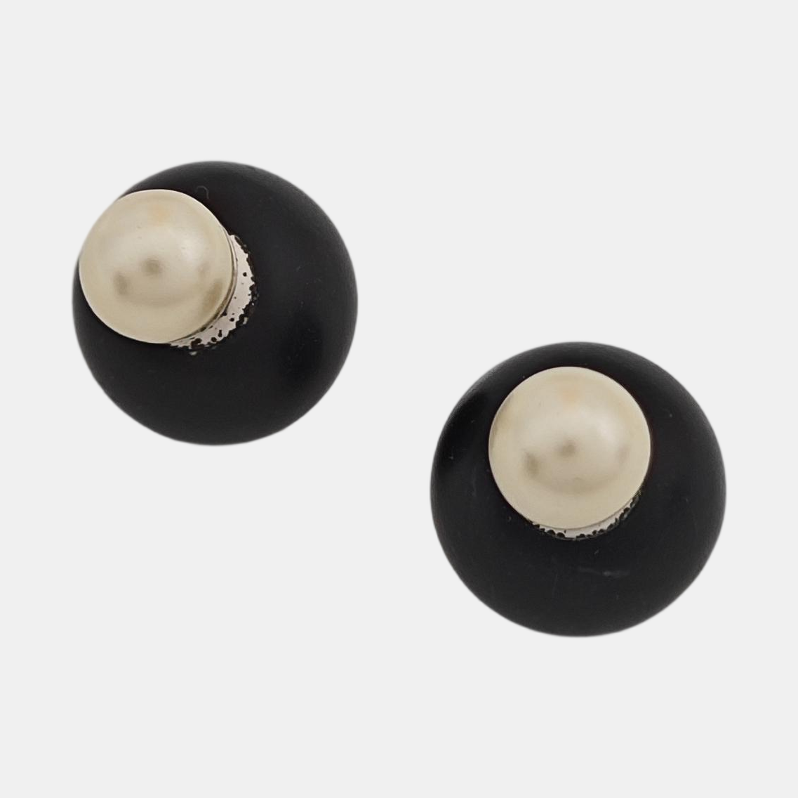 Dior Tribales Metal Black Stud Earrings