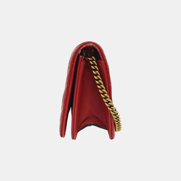 GG Marmont Super Mini Quilted Calfskin Red