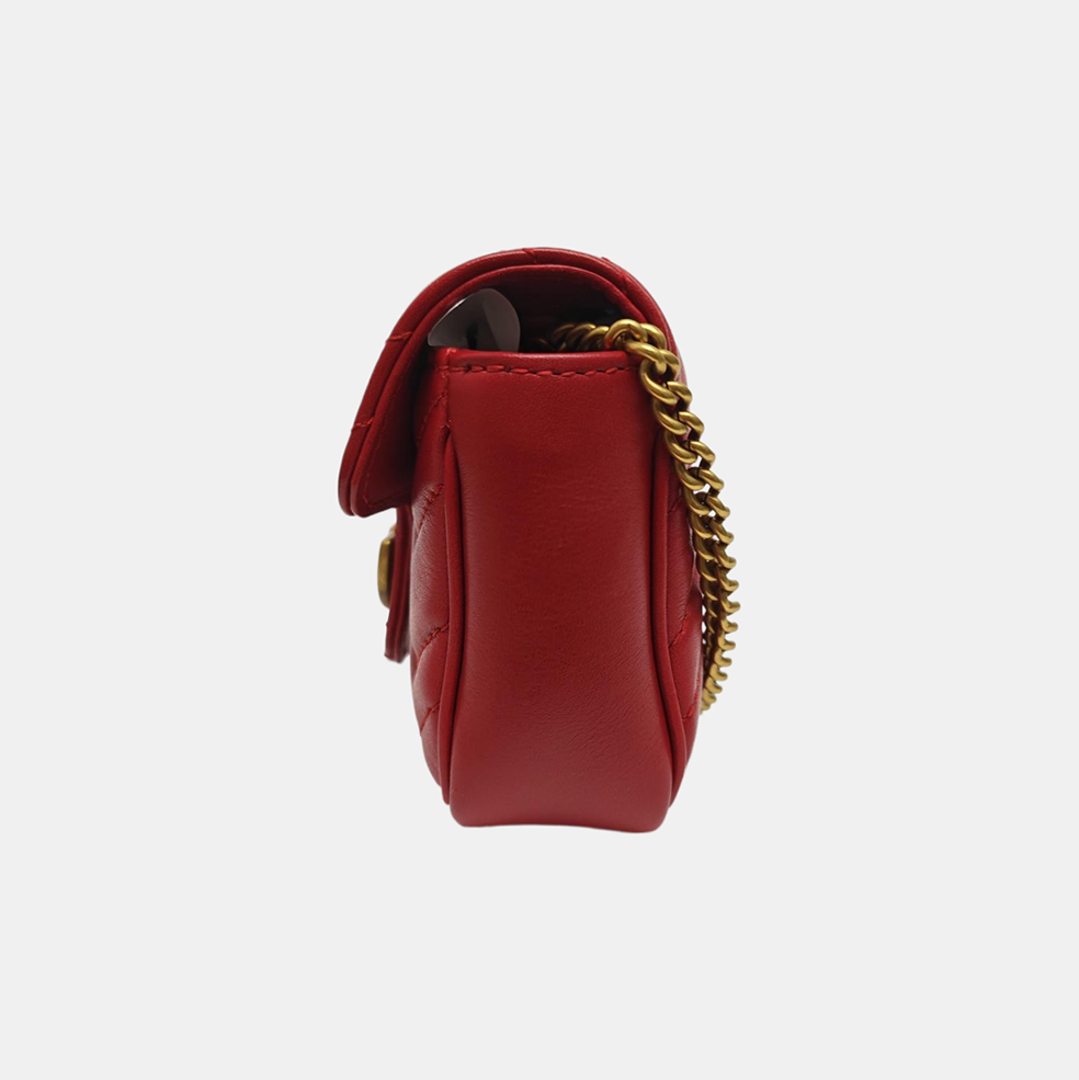 GG Marmont Mini Quilted Calfskin Red