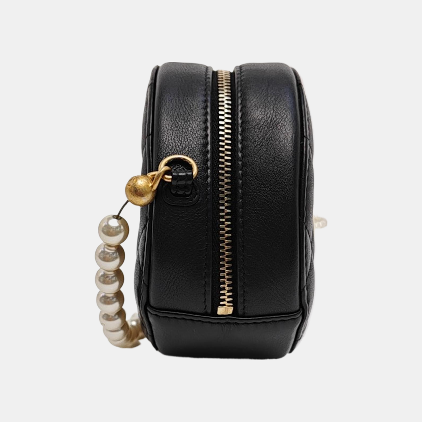 ROUND Mini Quilted Calfskin Black