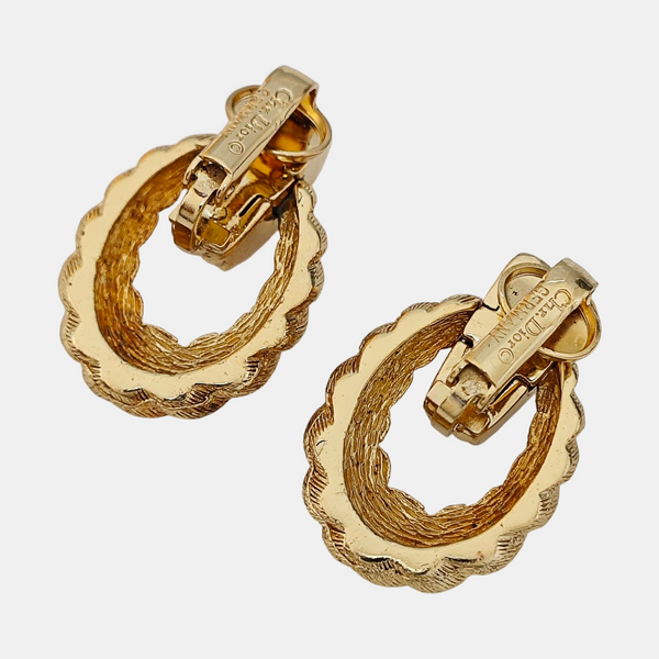 Metal Gold Clip On Earrings