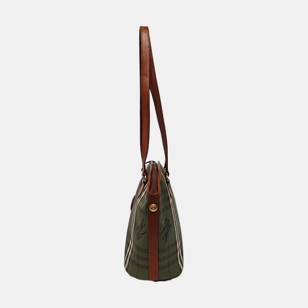 Coated Canvas Shoulder Bag Green